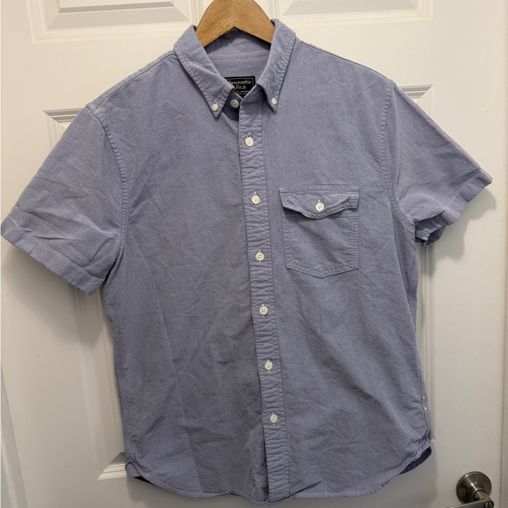Abercrombie Men's Blue Button-Down Shirt